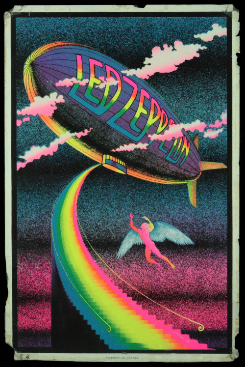 soundsof71 - Led Zeppelin, vintage VELVET BLACK LIGHT poster