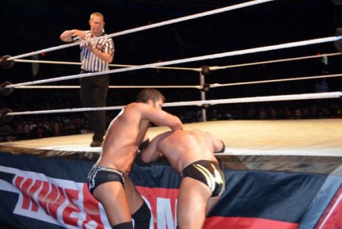 rwfan11:  Curtis Axel and Alex Riley  Nice double booty shot!