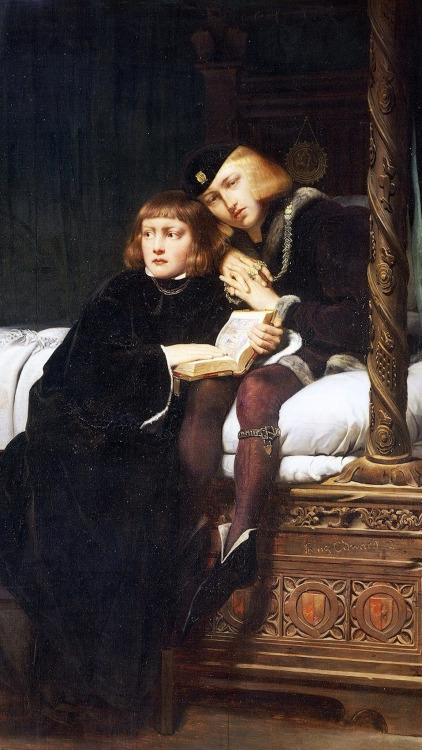 Paul Delaroche (1797 - 1856) Cromwell before the Coffin of Charles I  Portrait of Henriette Sontag J