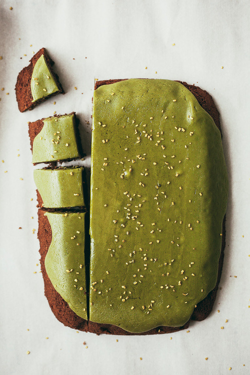 confectionerybliss:Rich Little Brownies With Matcha Glaze | My Name Is Yeh