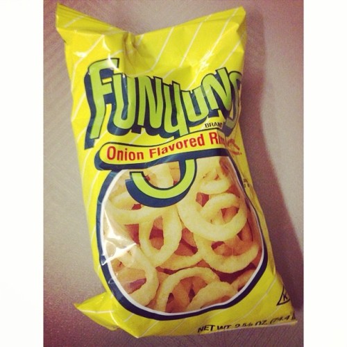 My first purchase in #LA they taste so good #funyuns #holiday #holidaypics #yellow #food #foodagram