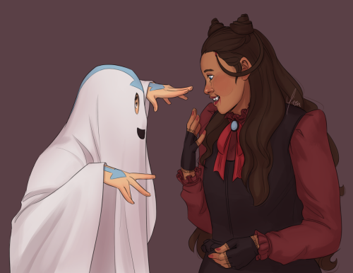 yinza: Patreon reward of Aang and Katara dressed up for Halloween! Going for kind of a Nadja vibe.[I