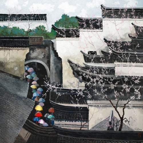 crossconnectmag:Paintings byPang Jun 龎均Pang Jiun born in Shanghai in 1936 to an artistic family and 