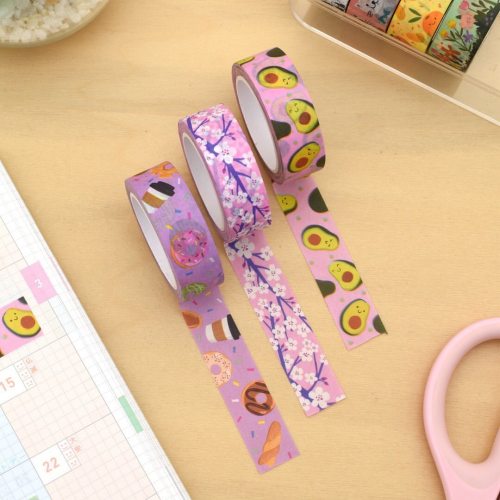 Girl of All Work Washi Tapes feature charming designs that are perfect for adding borders to scrapbo