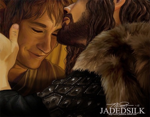 hana38817: Kiss - Thorin and Bilbo by jadedsilk on @DeviantArtjadedsilk.deviantart.com/art/Ki