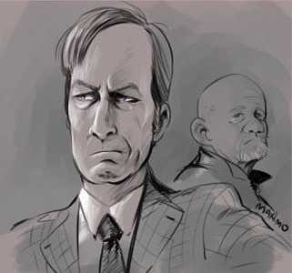 Drew @BetterCallSaul as a little warm up today, It&rsquo;s one of my favorite shows and I love t