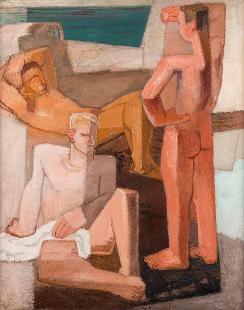 amare-habeo:Aage Storstein (Norwegian, 1900-1983)Bathing boys, 1929Oil on canvas 120x97 l’art.