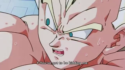 “It’s as if there’s a Super Saiyan bargain sale going on…”LOL!! Between the look on Vegeta’s 