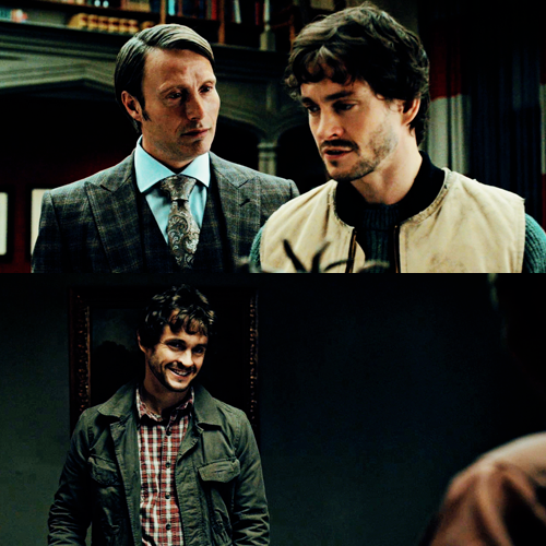 renlybaratheon:screencap meme: will&hannibal + smiles (only the adorable ones! requested by sami