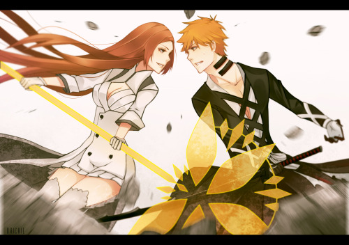 orichie: Inoue : Is that all you got Kurosaki~~ Kurosaki : Inoue! Snap out of it! Done&he