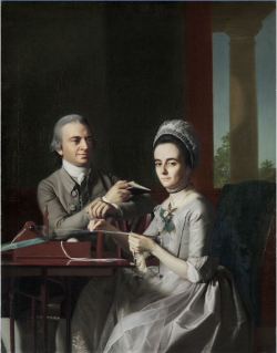 philamuseum:  Happy birthday to John Singleton Copley, who was born on this day in 1738. This double portrait of 1773 depicts patriots Thomas and Sarah Morris Mifflin, the only Philadelphians to be painted by the artist. By presenting the couple on a