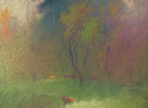 scurviesdisneyblog:Bambi concept art in tribute to legendary Disney artist Tyrus Wong (1910-201