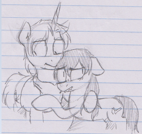 artsparkmod:  awkward hugs are the best  x3 D'aww~