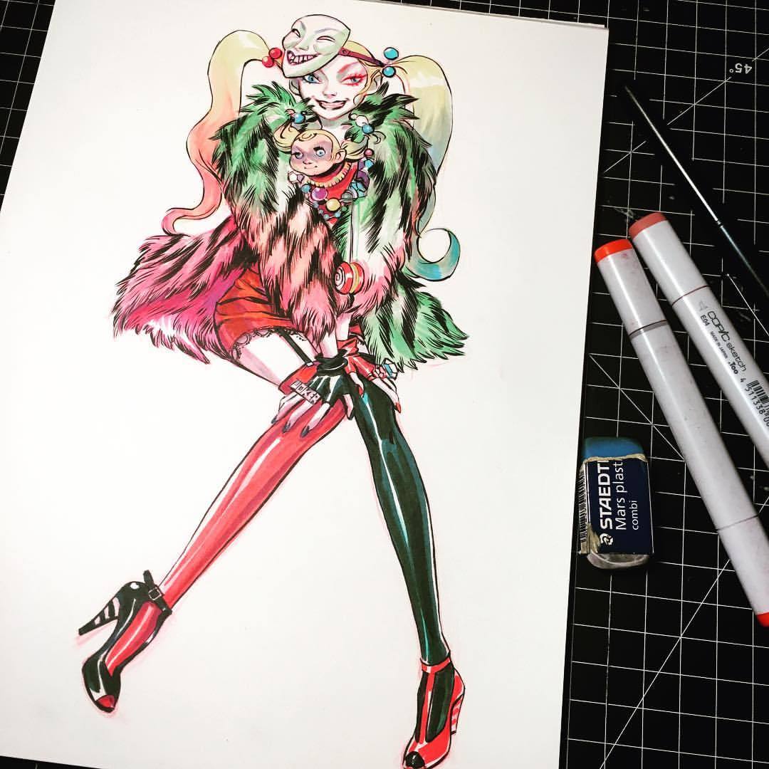 mindyleedoodles: Gonna keep on rollin’. #harleyquinn #dccomics #ECCC2018 #batman