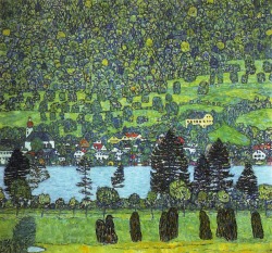 art-centric:  Gustav Klimt - Mountain slope at Unterach 