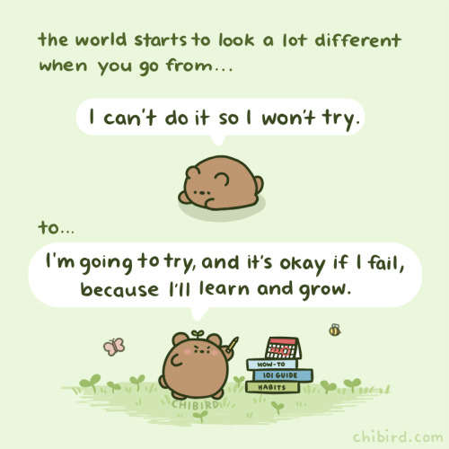 chibird:Trying and failing can be scary, but what’s even scarier is not trying at all. I hope you al