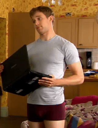 theheroicstarman:  Jared Garfield in boxers, Hollyoaks (19/10/2016). 