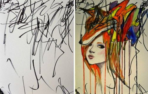  Artist Collaborates with 2-Year-Old Daughter and Creates Works of Art 