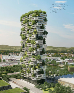 Sixpenceee:  117-Meter-Tall Tower To Be World’s First Building Covered With Evergreen