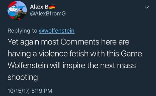 loosycaboosy: nichtschwert:   kittykat8311:  thisoneshade:   holey-jona-d:  spar-kie:  lily-peet: Neo Nazis are so mad about Wolfenstein :P Man 30 years does a lot   ‘not completely evil’ I have no words  1993: FUCK YEAH WOLF3D HAVE ALL THE AWARD