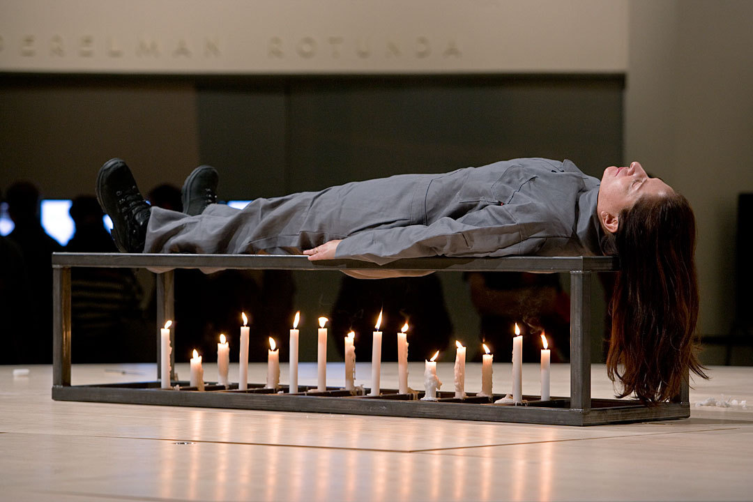 free-parking:  Marina Abramović performing Gina Pane’s The Conditioning, 2005