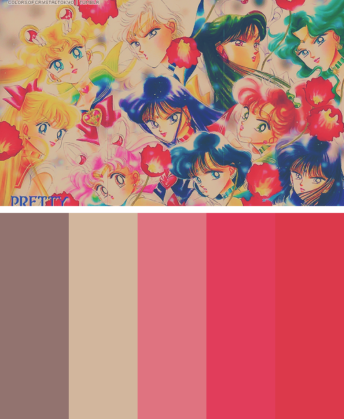 Sailor Moon Inspired Color Palettes » Palette #72 Version 2 BoldColors Left to Right#91726E#D1B59D#D