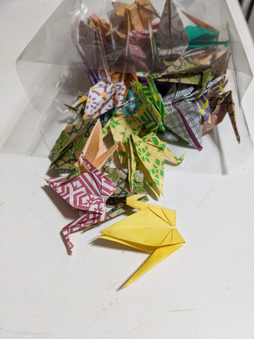 theflockscurios:Type of item: Origami CranesItem details: Handfolded origami cranes that would be sh