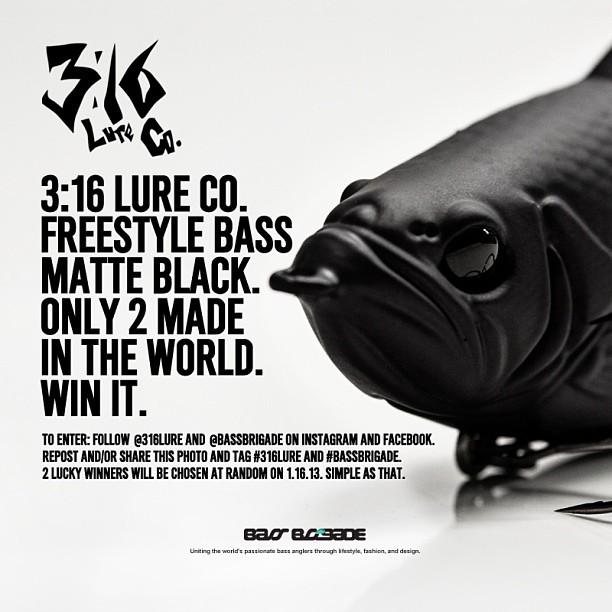 moondogphoto — 3:16 Lure Company Freestyle Bass 'Matte Black'.