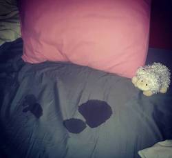 Uh oh…. I wet my bed a little….   #abdl #abdlgirls