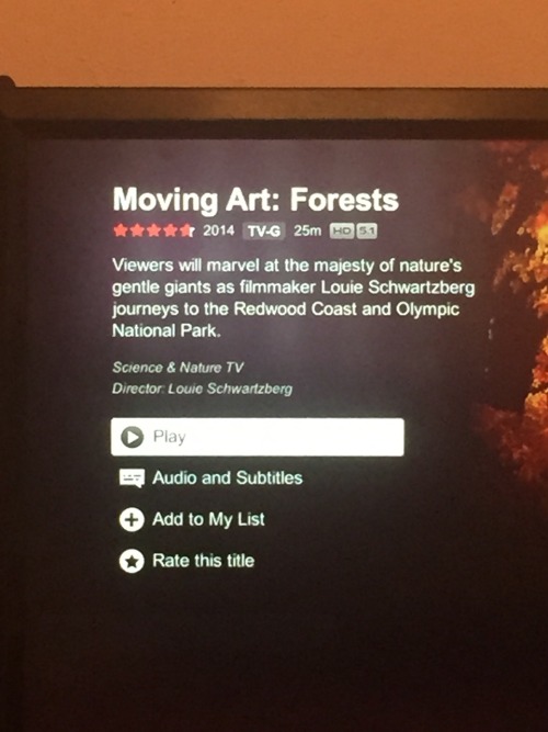 So I was watching animal shows on Netflix and this show which is just video of forests with no words automatically starts playing and I’m looking at it within seconds going that looks like here…. And then I see Lake Crescent and the road