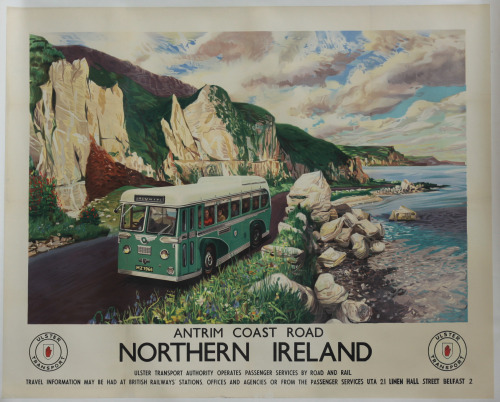 Very large [rare] original railway poster for Northern Ireland  and the Antrim Coast Road c.1950 pri