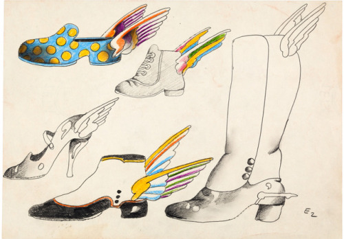 talesfromweirdland:Flying shoe designs for the 1968 Beatles animated feature, Yellow Submarine.