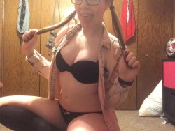 dontgetwisewithme:  Thank you for the follow 💕💕Oh no, thank you for all the love you’re showing me ;)  You’re quite the little tease and I can’t begin to tell you how much I enjoy this.  Tongue sticking out, pig tails, knee highs and under