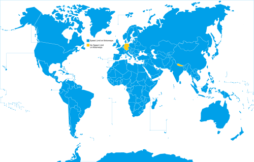 mapsontheweb:Countries of the world that have or don’t have a speed limit on highways.