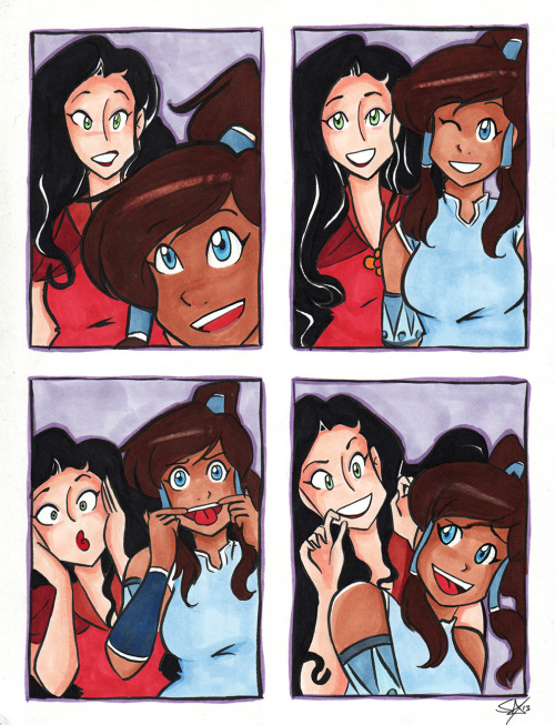 starline:  Finished Korra & Asami commission!   > u< <3