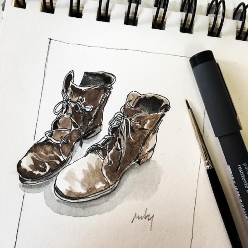 My muddy boots. Happy Friday!#dailysketch