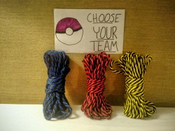 agreeableagony:  At the Geeky Kink Event. Pokemon themed bondage rope. 