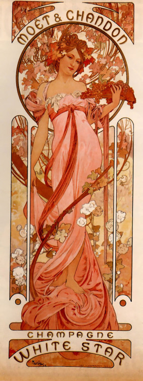 artist-mucha: Moet and Chandon White Star, 1899, Alphonse MuchaMedium: lithography