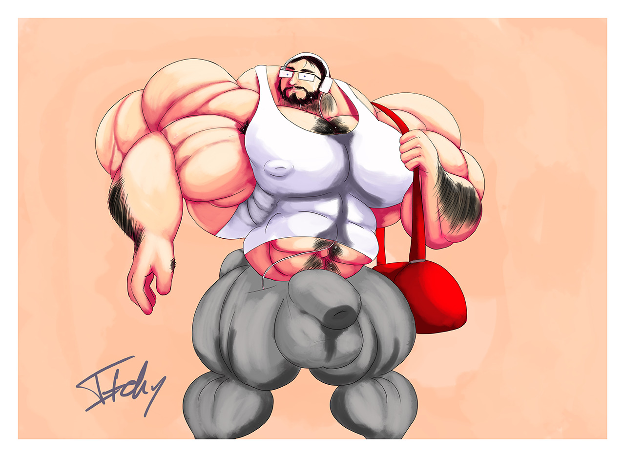 myfaceisitchy:  More Art    Inspired by a guy I see at the gym every night.  