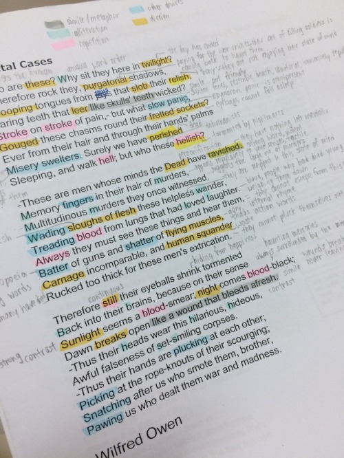 scorpio–studies:Colour makes poetry analysis much more interesting :)