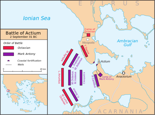 Today in History, September 2nd, 31BC, The naval forces of Octavian engage and defeat the forces of 