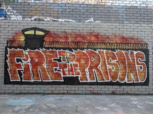 Mural in Sydney in solidarity with the prison uprising in Waikeria, New Zealand.For 6 days prisoners