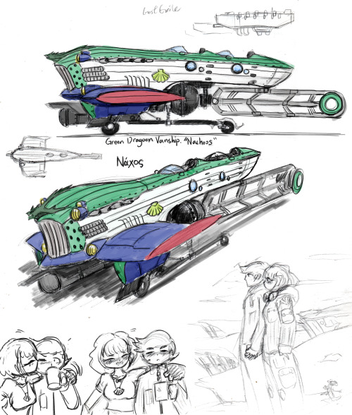 kazukijamesfinch: Last Exile: Green Dragoon Vanship “Nachoos” Just wanted to draw this ship.