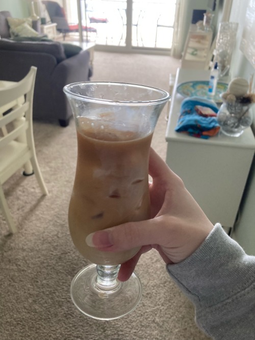 Iced Coffee In A Wine Glass Because Its All I Have Rn