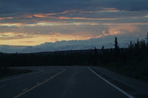 highways-are-liminal-spaces: Changing light and weather on the road from Anchorage to Paxson, Alaska