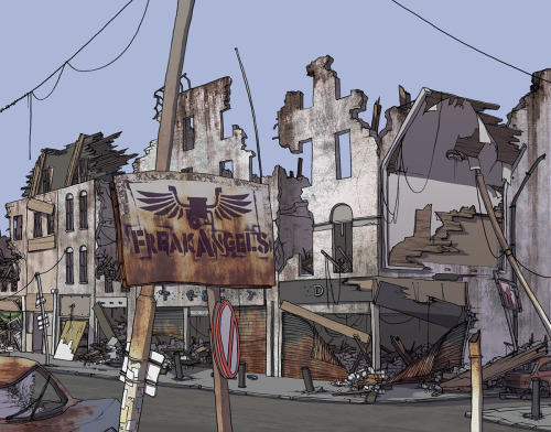 Backgrounds of Freakangels! Found these in a folder full of unused ideas for a Freakangels artbook t