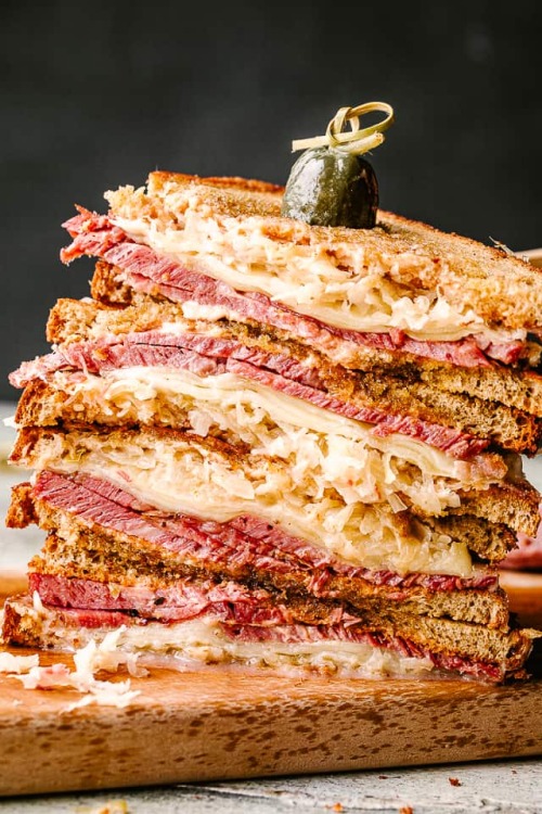 Reuben sandwich with homemade russian dressing