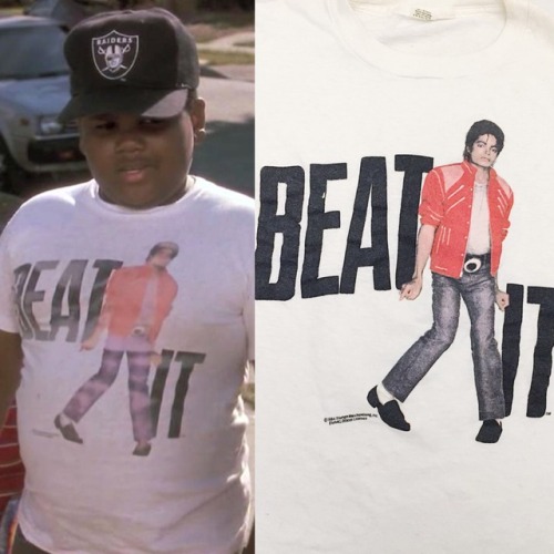 Vintage 1984 Michael Jackson Beat It tee worn by Doughboy in Boyz n the Hood.