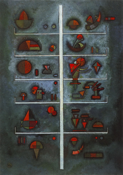 Wassily Kandinsky (Russian: 1866-1944), Storeys, 1929. Oil on cardboard, 56 х 41 cm, The Solomon R. 