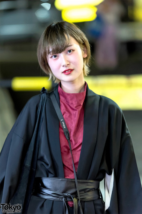 tokyo-fashion:19-year-old Japanese college student Nao on the street in Shibuya wearing a vintage ha